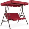 2-Person Outdoor Canopy Swing Glider Furniture w/ Cushions, Steel Frame 