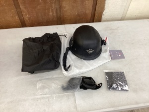 Motorcycle Half Shell Helmet & Goggles 