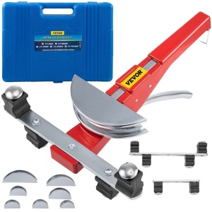 VEVOR 7 Dies 1/4-7/8 Inch Ratcheting Tube Bender Kit, 90° with Reverse Bending Attachment for HVAC 