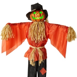 Husker The Corn Keeper Animatronic Scarecrow Halloween Decor w/ LED Eyes 