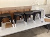 Set of 4 Black Metal Chairs with Backs 