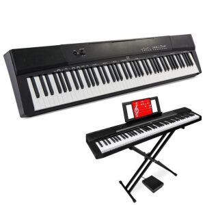 88-Key Digital Piano Set w/ Semi-Weighted Keys, Stand, Sustain Pedal 