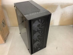 Aura Gaming Computer Case with 4 Fans, Magnetic Dust Covers, Tempered Glass Side - Not in Original Box 