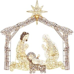 Lighted Christmas Nativity Scene Outdoor Decor with LED Lights - 6ft 