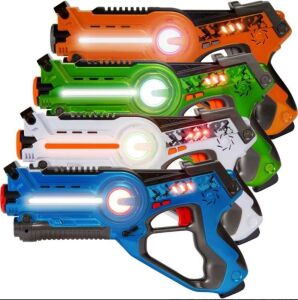 Set of 4 Infrared Laser Tag Blasters for Kids & Adults w/ 4 Settings 