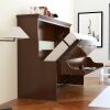 Leto Muro Walnut Full Landscape Wall Bed with Desk