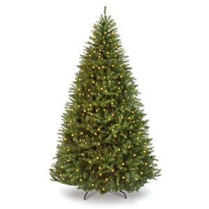 Pre-Lit Hinged Douglas Artificial Christmas Tree w/ Stand