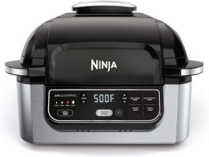 Ninja Foodi 5-in-1 Indoor Grill with Air Fry, Roast, Bake & Dehydrate, Black/Silver 