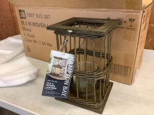 Hampton Bay 10.5" Woven Lantern, 3 Pack 