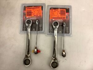 Lot of (2) GEARWRENCH 72-Tooth 12-Point SAE Quadbox Double Box Ratcheting Wrench Set, 2 Piece