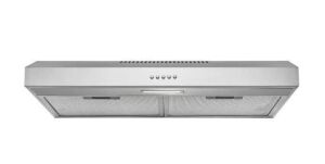 AKDY 30 in. 58 CFM Convertible Under Cabinet Range Hood in Brushed Stainless Steel with 2 Carbon Filters and Push Button