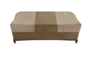 Hampton Bay 38 in. L x 77.3 in. W x 31 in. H Beige Patio Furniture Loveseat and Sofa Cover