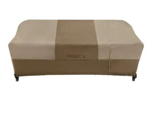 Hampton Bay 38 in. L x 77.3 in. W x 31 in. H Beige Patio Furniture Loveseat and Sofa Cover