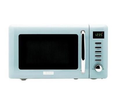 HADEN HERITAGE Countertop 700-Watt .7 cu. ft. Turquoise Vintage Retro Microwave with Settings and 9.5 in. Turntable