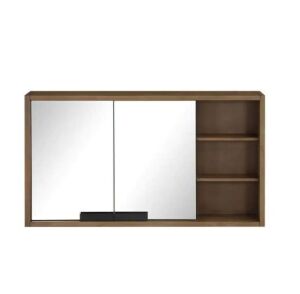 Kordite Rectangular Almond Latte Brown Surface Mount Medicine Cabinet with Mirror 42 in. W x 24 in. H