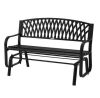 Hampton Bay Flintridge Black Outdoor Patio Glider Bench