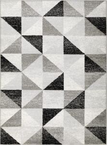 Antep Rugs Geometric Modern Indoor Area Rug Siesta Gray Cream, 7'10" x 10'