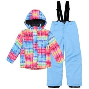 Hiheart Kids Winter Ski Jacket & Pants Set 2-Piece Snowsuit Blue Check 3T