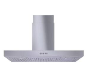 Vissani Lora 36 in. 350CFM Convertible T-Shape Wall Mount Range Hood in Stainless Steel with Charcoal Filters and LED Lighting