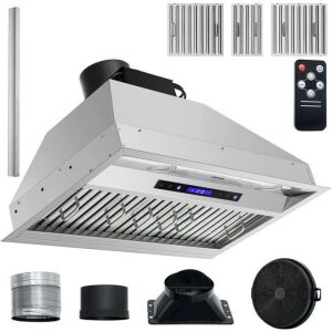 VEVOR Insert Range Hood, 900CFM 4-Speed, 30 inch Stainless Steel Built-in Kitchen Vent Hood with Touch & Remote Control LED Lights Dishwasher-Safe Filters, Ducted/Ductless Convertible, ETL Listed