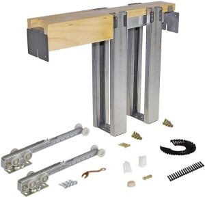 Johnson Hardware 1500 Soft Close Series Commercial Grade Pocket Door Frame For 2x4 Stud Wall (36 inch x 80 inch) 