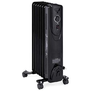 1500W Electric Energy-Efficient Radiator Heater w/Adjustable Thermostat, Safety Shut-Off