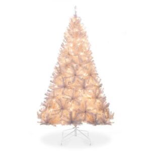 6ft Pre-Lit Hinged Artificial Pine Christmas Tree w/ 250 Lights, Stand 