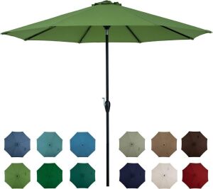 Tempera 10' Outdoor Market Patio Table Umbrella with Auto Tilt 