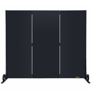 VEVOR 3-Panel Iron Freestanding Spark Guard Fireplace Screen & Tools, 38.8 x 32.7 Inch