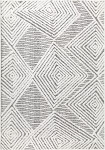 Antep Rugs Palafito Geometric Shag Diamond High-Low Pile Textured Indoor Area Ru, 6'7" x 9'