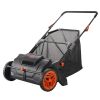 VEVOR Push Lawn Sweeper, 21-inch Leaf & Grass Collector, Large Capacity 3.5 cu. ft. Mesh Collection Hopper Bag, 2 Spinning Brushes