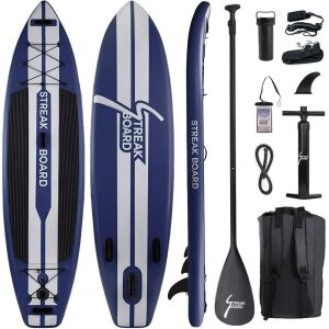 Streakboard 10FT Inflatable Stand Up Paddle Board, Two-Way Hand Pump & Carry Bag