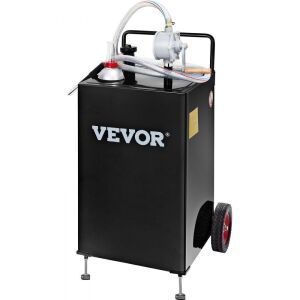 VEVOR 30 Gallon Gas Caddy, Fuel Storage Tank with Wheels, Manuel Transfer Pump - May Have Some Small Dents 