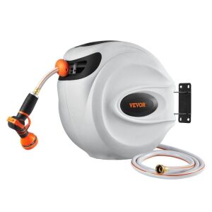 VEVOR Retractable Water Hose Reel 115'x1/2" 180° Swivel Wall-Mounted