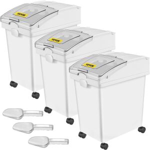 VEVOR 6.6 Gallons Capacity Ingredient Storage Bin, 3 Pcs