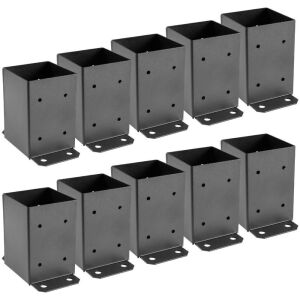 VEVOR Black Powder-Coated Deck Post Base 3.6 x 3.6 inch, 10pc