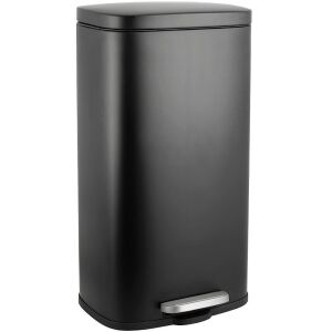 Arlopu 8 Gallon Stainless Steel Step Trash Can with Removable Plastic Inner Bucket, Fingerprint-Proof, Soft-Close Lid