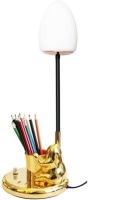 Lot of (2) Dimmable Desk&nbsp;Lamps with Gold Metal Base,&nbsp;2 USB Charging Ports and Pen Holder - NEW