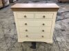 Country Cottage Natural Oak & Painted 5 Drawer Chest 