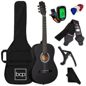 Beginner Acoustic Guitar Set w/ Case, Strap, Digital Tuner, Strings - 38in 