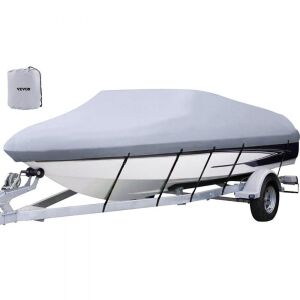 VEVOR 16'-18.5' Trailerable Heavy Duty 600D Marine Grade Polyester Mooring Cover for V-Hull Boat, Beam Width up to 98"