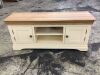 Country Cottage Natural Oak and Painted Large TV Cabinet 