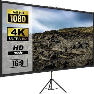 VEVOR Tripod Projector Screen with Stand 100inch 16:9 4K HD 