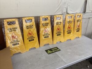 Lot of (6) Caution Wet Floor Signs 