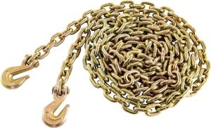 BestEquip Tow Chain 5/16" x 20' Grade 70 Chain 4700lbs Capacity Logging Chain with Safety Grab Hooks