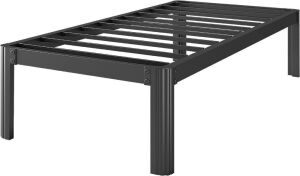 FDLOGW 18 Inch Tall Metal Platform Twin Size Bed Frame with Round-Corner Legs