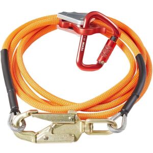 Climbing 1/2" x 12' Steel Safety Core Lanyard Kit Flipline 75223 Swivel Snap