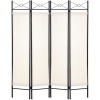 4-Panel Folding Privacy Screen Room Divider Decoration Accent, 6ft