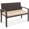 2-Person Wicker Porch Bench for Outdoor, Garden w/ 700lb Capacity - 47in&nbsp;