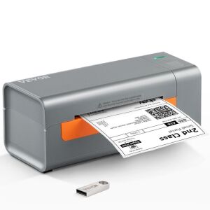 VEVOR Thermal 4x6 Label Printer for Width of 1.57" - 4.25" Labels, w/Auto Label Recognition & Japanese Rohm Printer Head